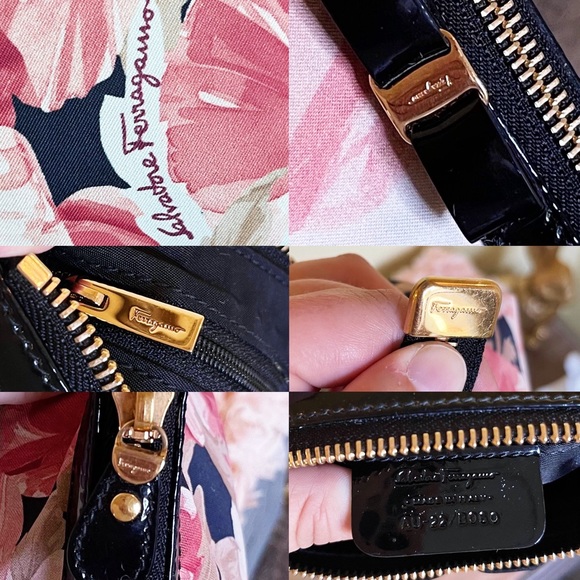 Authentic Salvatore Ferragamo Vintage Floral Bow Cosmetic Bag - Picture 11 of 11